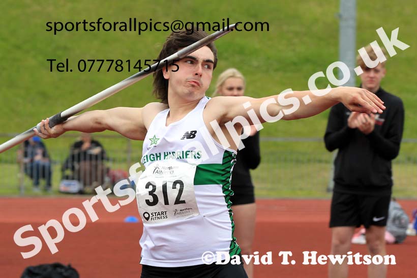 Mens under-20s javelin, 2022 Northern Senior and Under-20 Champs., Wavertree Athletics Centre, Liverpool. Photo: David T. Hewitson/Sports for All Pics